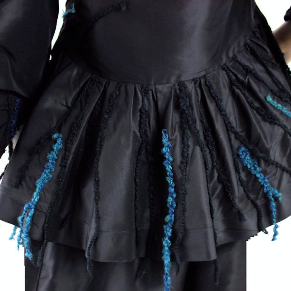 Silk Taffeta Puff Sleeve Blouse w/Embroidered Accents by MASSIMO CRIVELLI MILAN - Picture 8 of 12